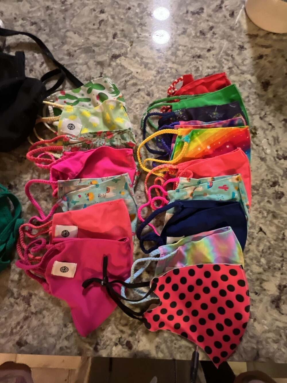 PQ Swim Assorted Cloth Face Masks Lot of  25 Multiple Prints and Colors